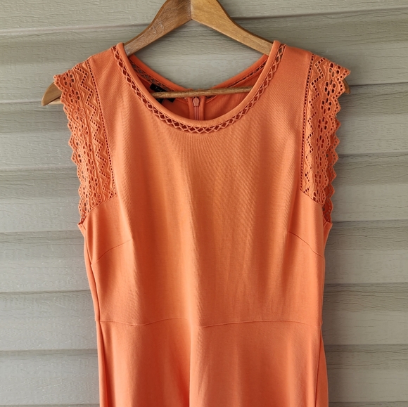 Talbots orange midi dress size M - Picture 3 of 11